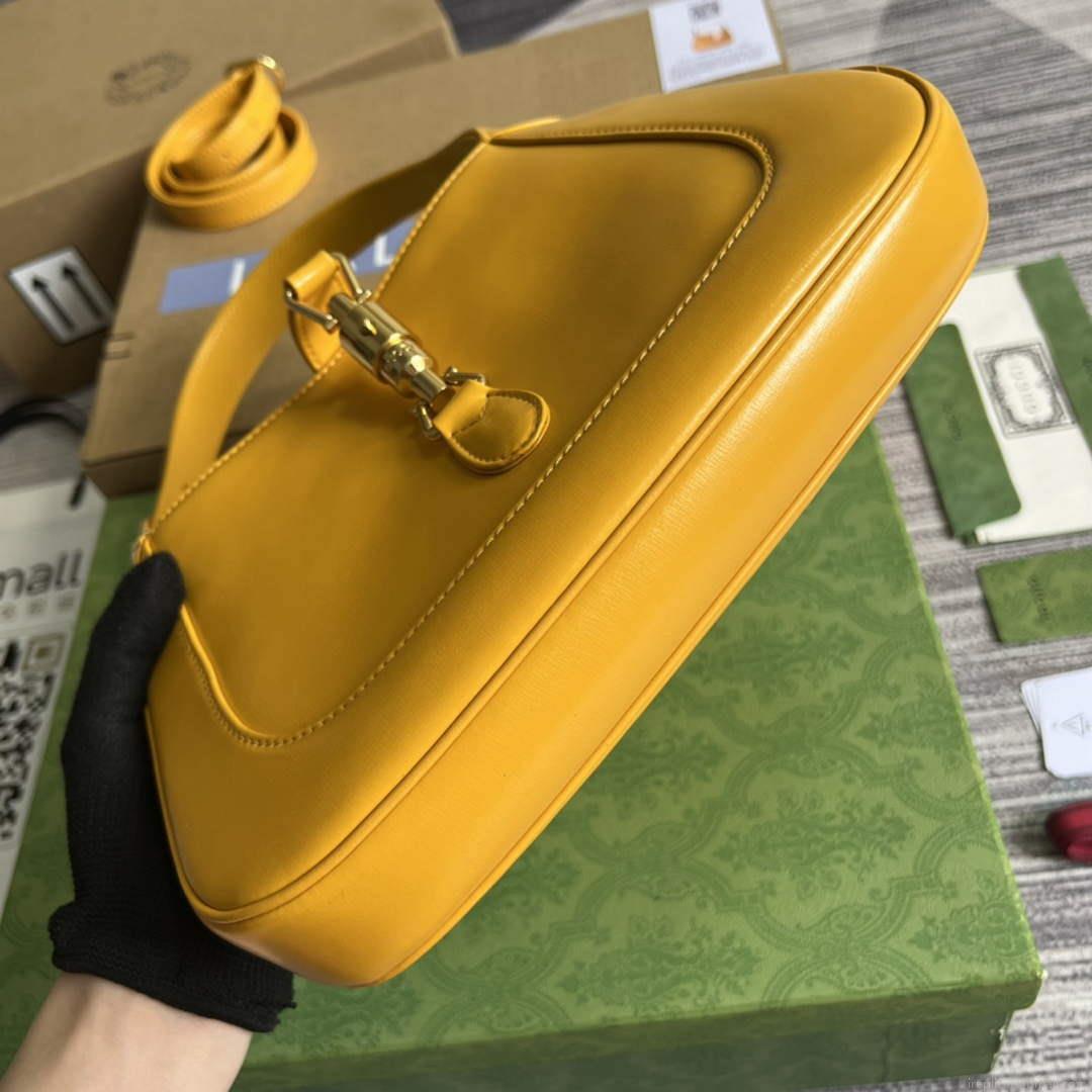 Gucci 636709 Jackie 1961 Small Shoulder Bag Yellow