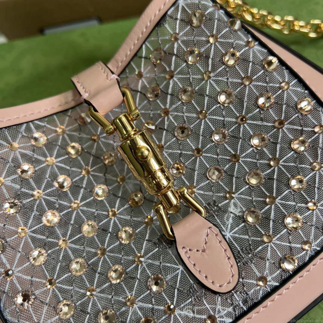 Gucci 677027 Jackie 1961 Mini Crystal bag Pink