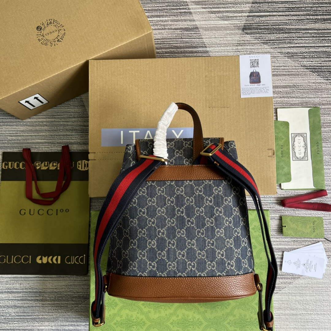 Gucci 674147 Backpack with Interlocking G Blue