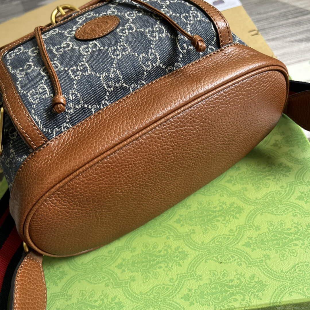 Gucci 674147 Backpack with Interlocking G Blue