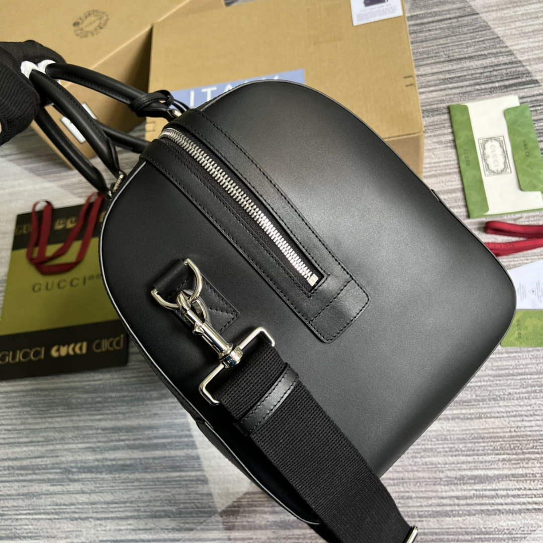 Gucci 406380 GG Embossed Duffle Bag Black