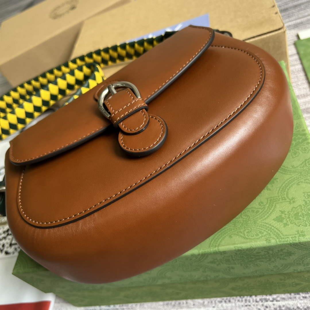 Gucci 679540 Logo-print Leather Shoulder Bag Brown