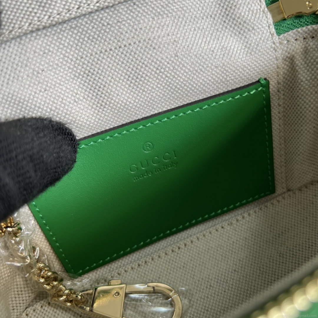 Gucci 723770 GG Matelassé Top Handle Mini Bag Green