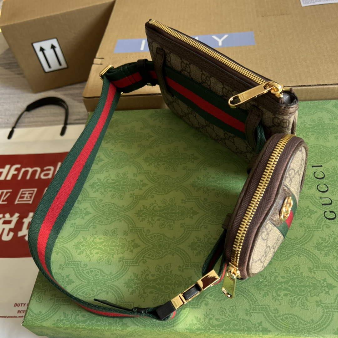 Gucci 698805 Ophidia gg Heart Utility Belt Bag Brown