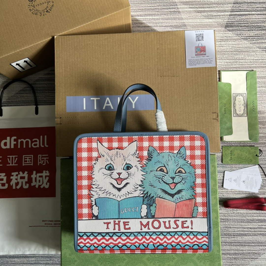 Gucci 605614 Children’s Kitten Print Tote Bag