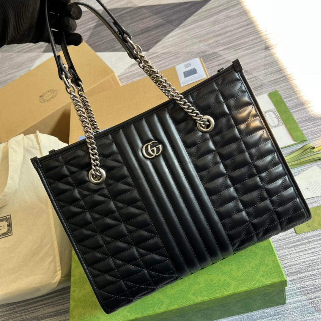 Gucci 675796 GG Marmont medium tote bag Black