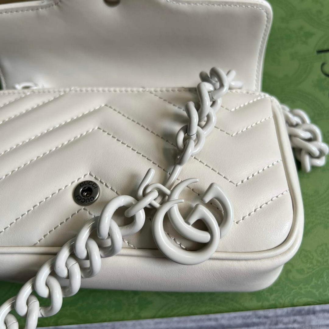 Gucci 699757 GG Marmont Belt Bag White
