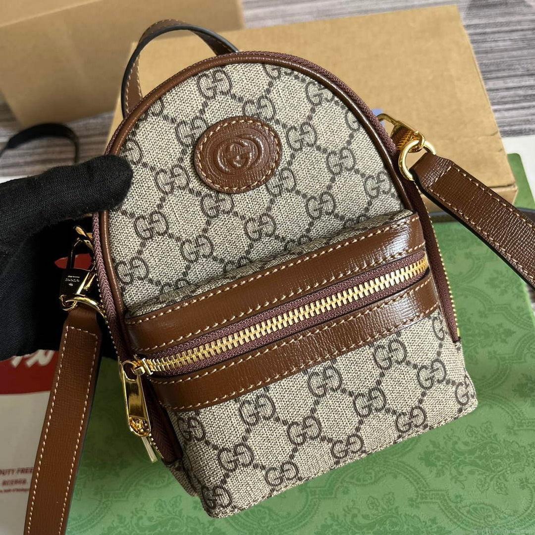 Gucci 725654 Multi-function bag with Interlocking G Brown
