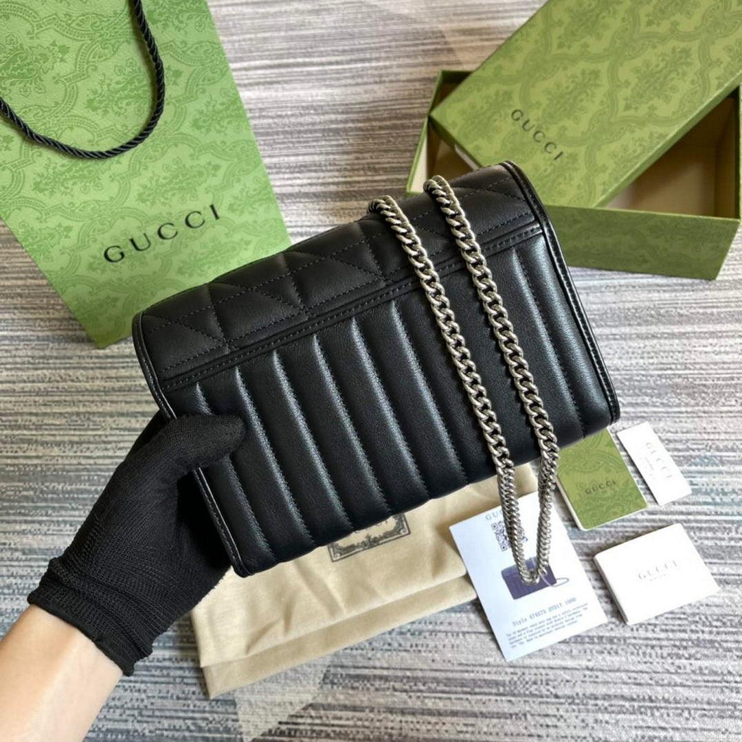 Gucci 474575 GG Marmont mini bag Black