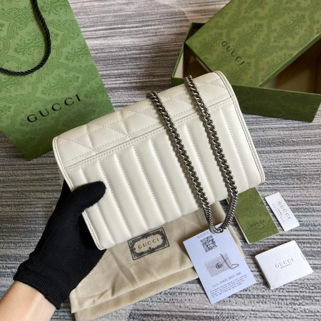 Gucci 474575 GG Marmont mini bag White