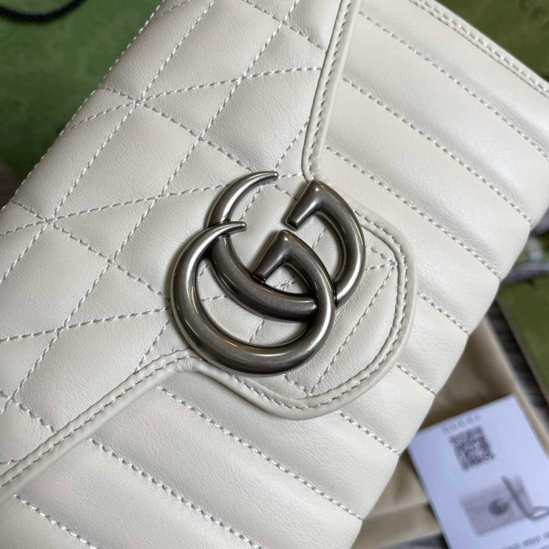 Gucci 474575 GG Marmont mini bag White