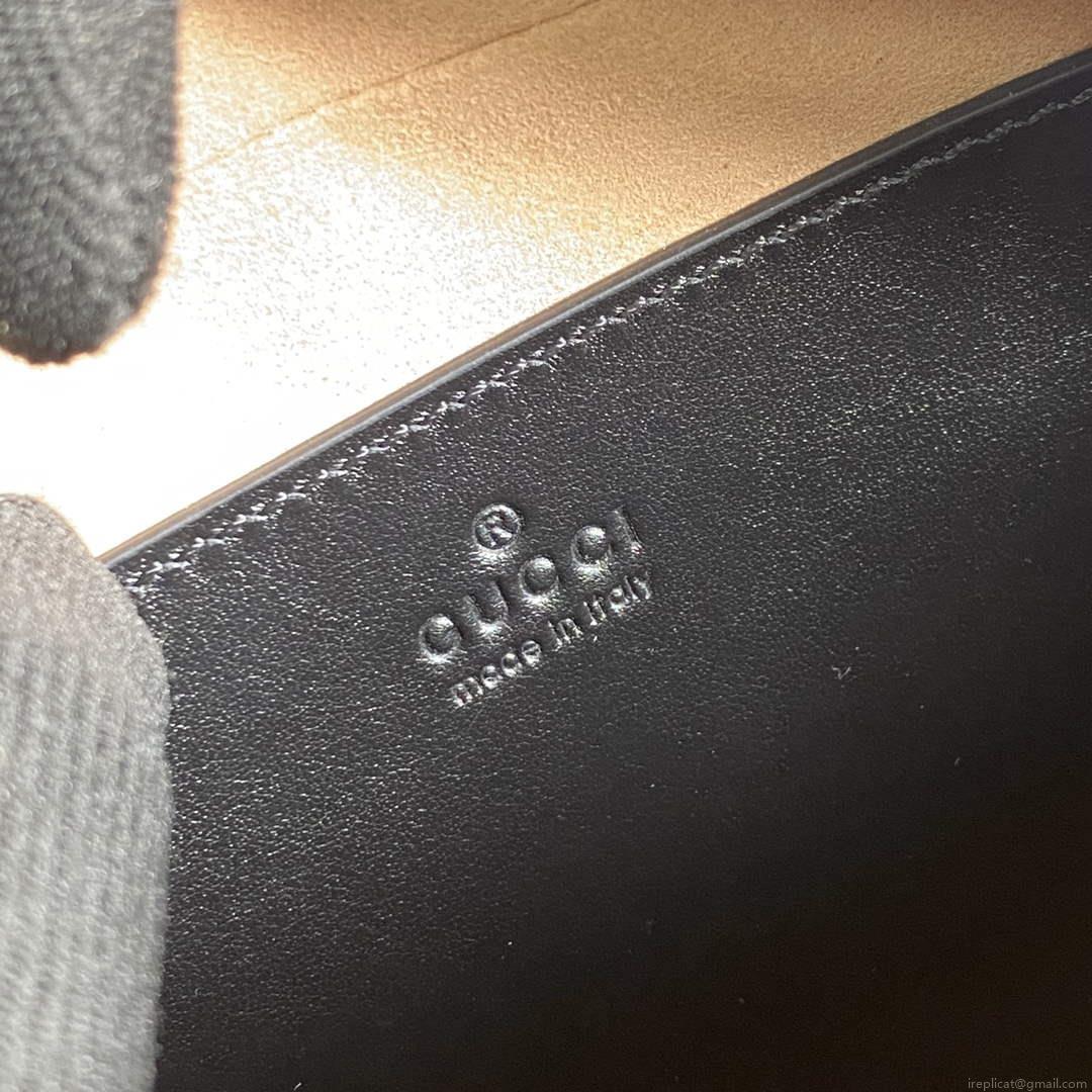 Gucci 447632 GG Marmont matelassé small shoulder bag Black
