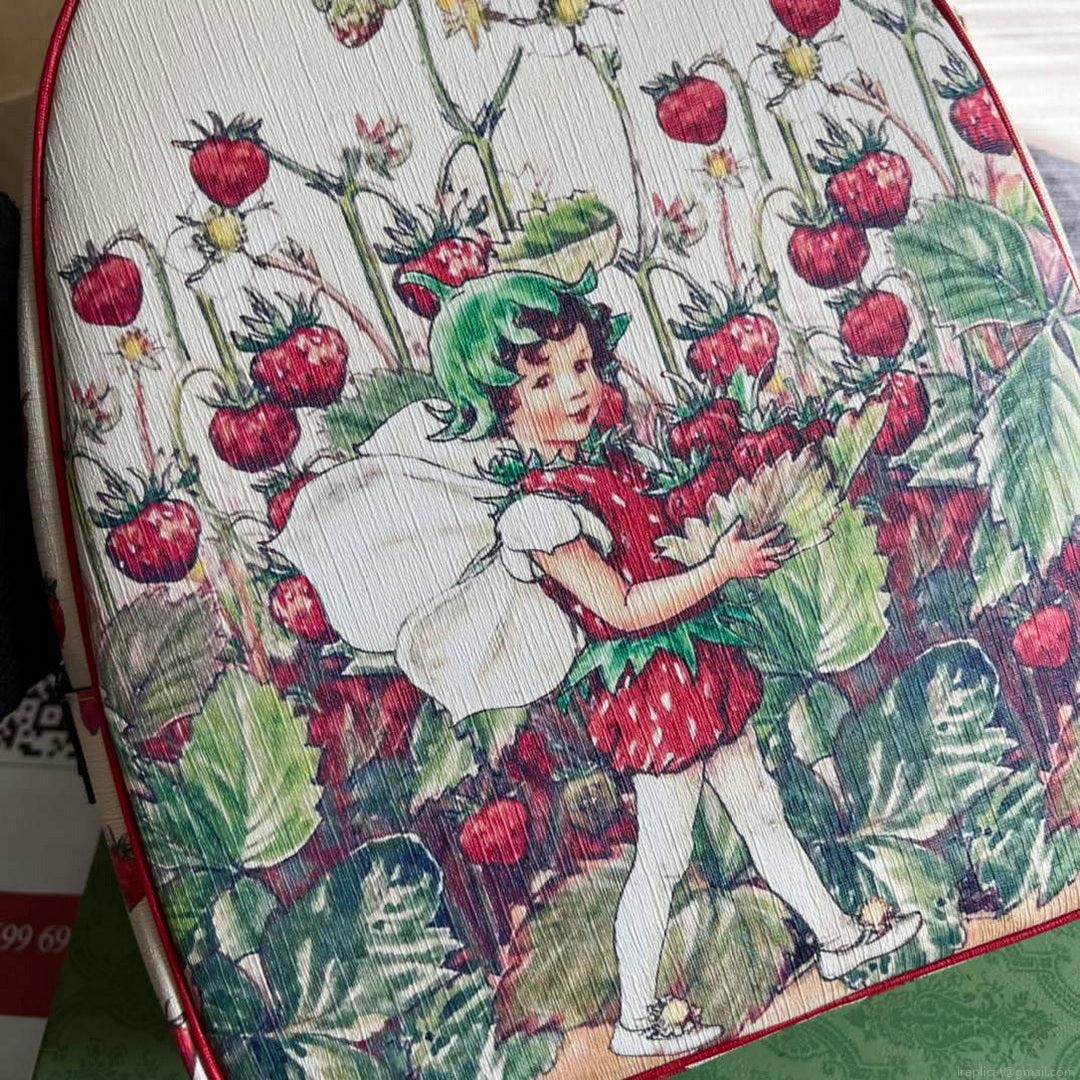 Gucci 433578 Children’s Fairy Print Backpack Red