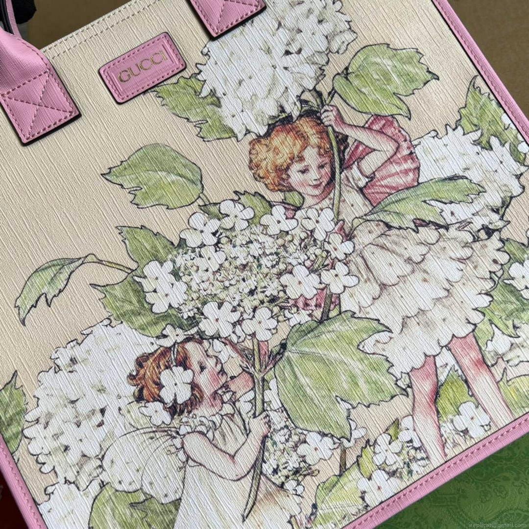 Gucci 550763 Children’s Fairy Print Large Tote Bag Pink