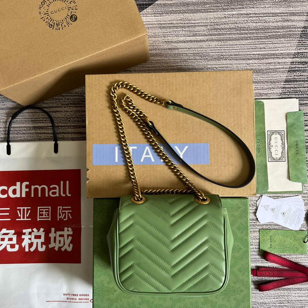 Gucci 739682 GG Marmont Matelassé mini tote bag Light green