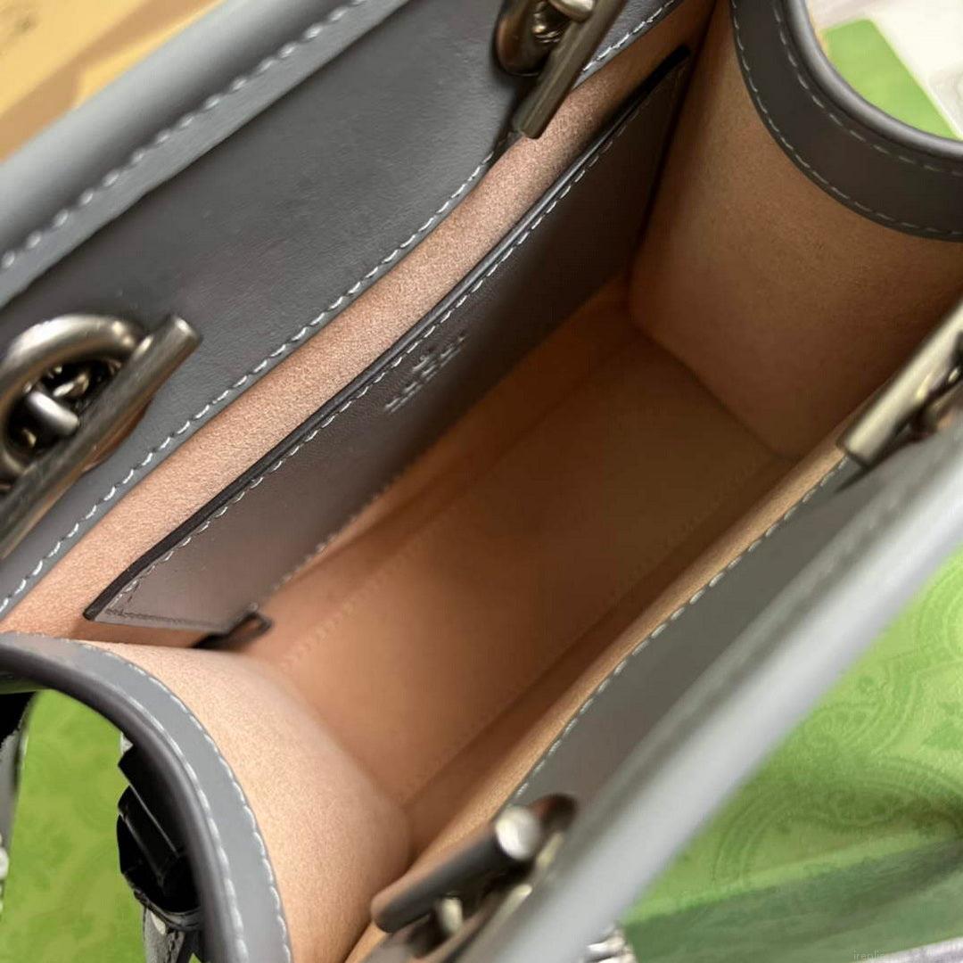 Gucci 696123 GG Marmont Matelassé Mini Bag Gray