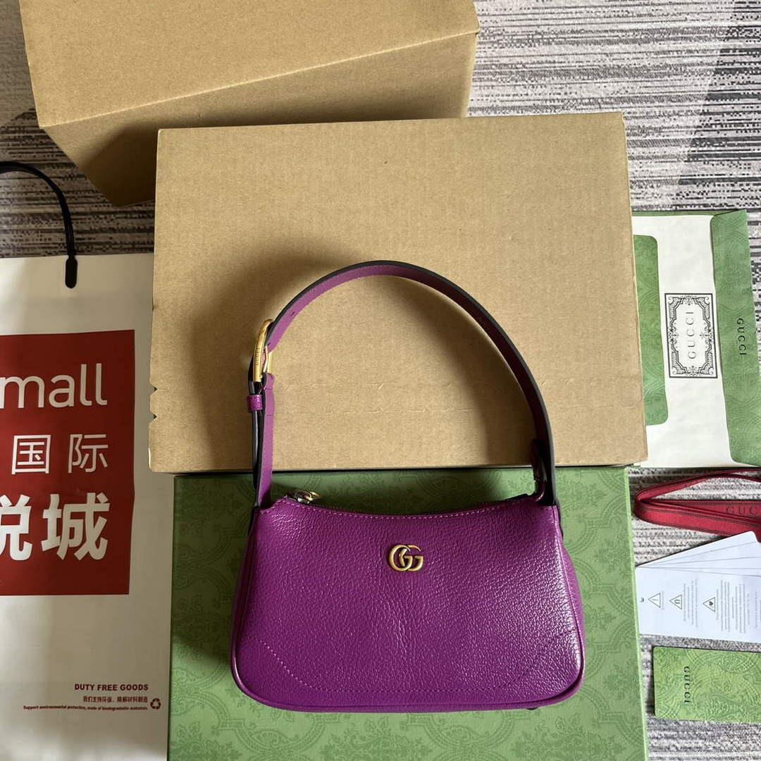 Gucci 739076 Aphrodite shoulder bag with Double G Purple