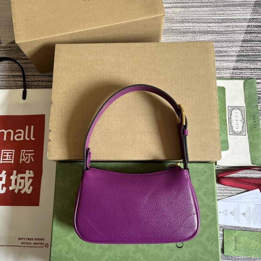 Gucci 739076 Aphrodite shoulder bag with Double G Purple