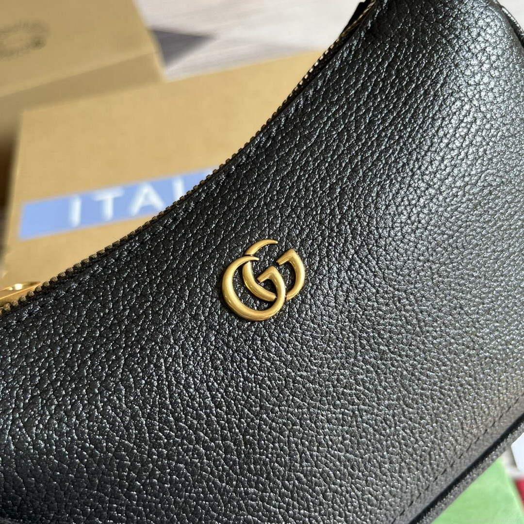 Gucci 739076 Aphrodite shoulder bag with Double G Black