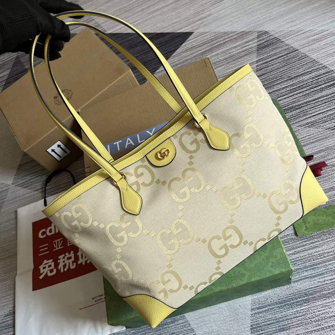 Gucci 631685 Ophidia jumbo GG medium tote Banana