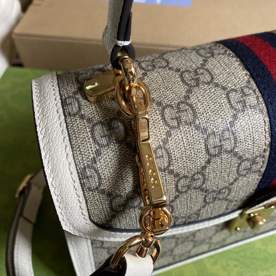 Gucci Ophidia GG small top handle bag 651055 Beige and White
