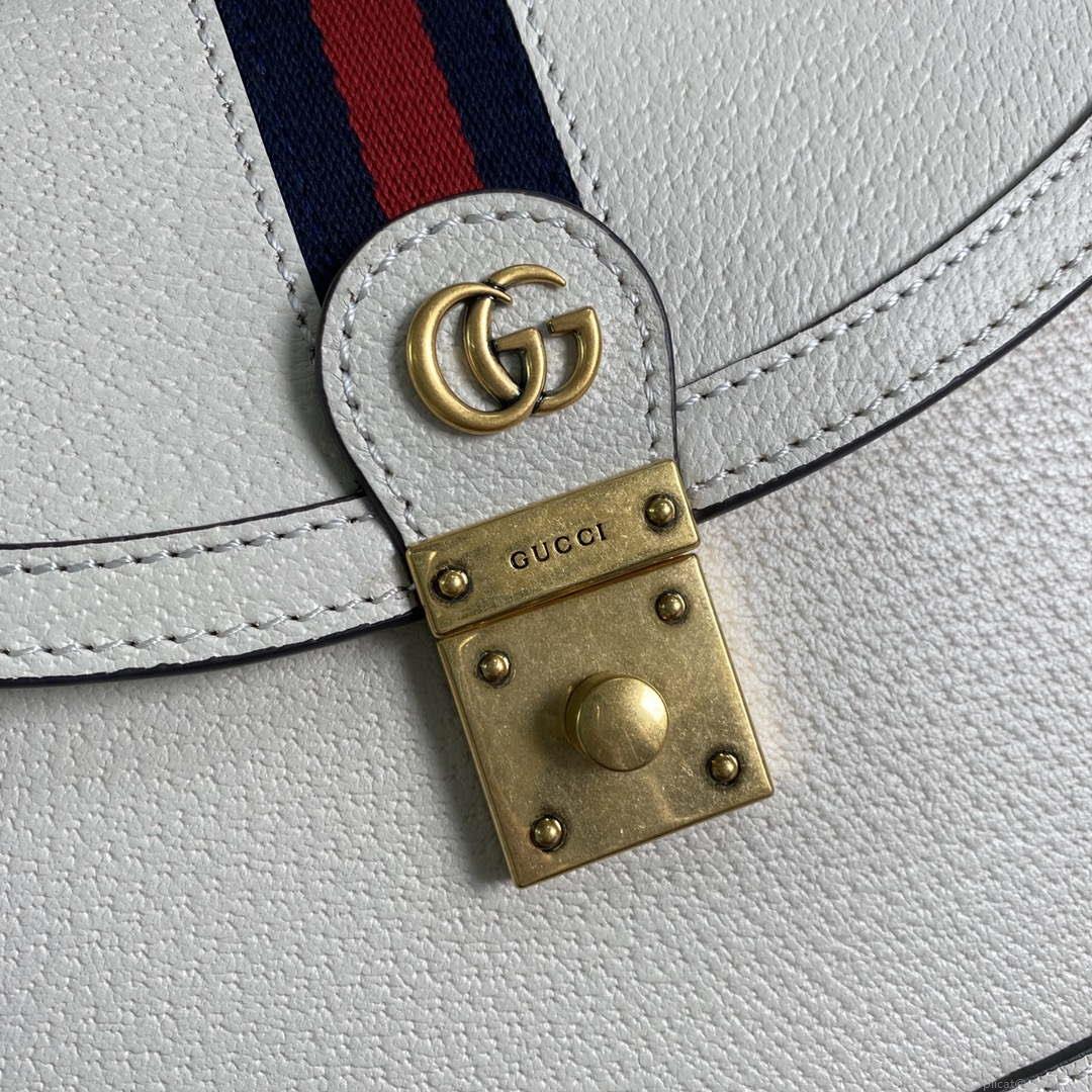 Gucci 651055 Ophidia GG small top handle Leather bag White