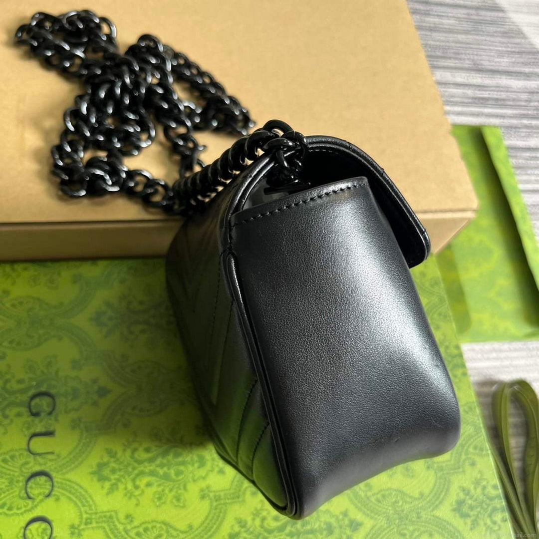 Gucci 739599 GG Marmont Belt Bag Black