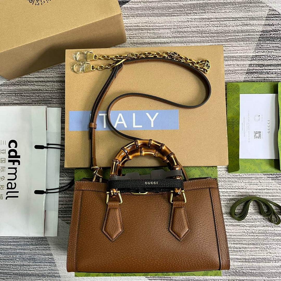 Gucci 735153 Gucci Diana Small Shoulder Bag Brown