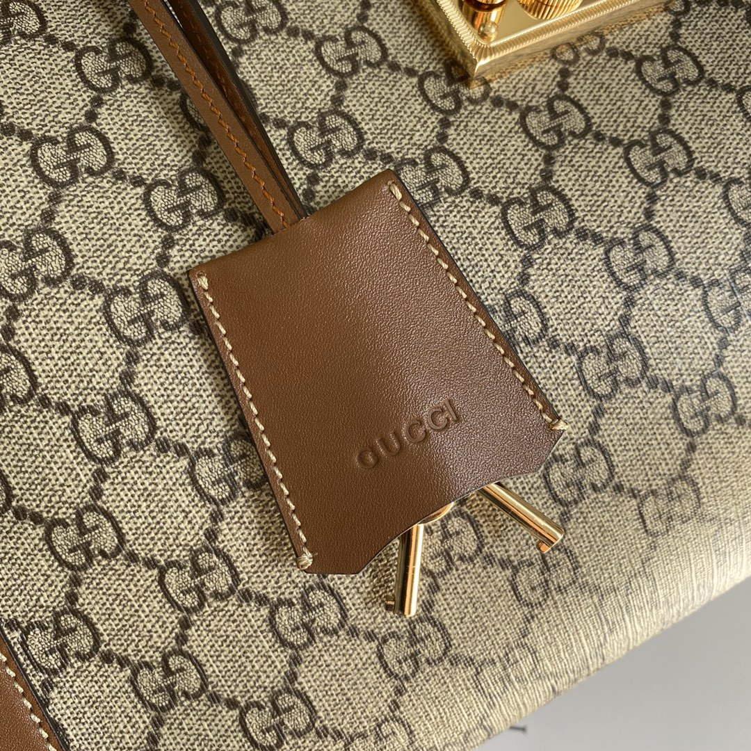 Gucci 479197 Padlock Medium GG Shoulder Bag Brown