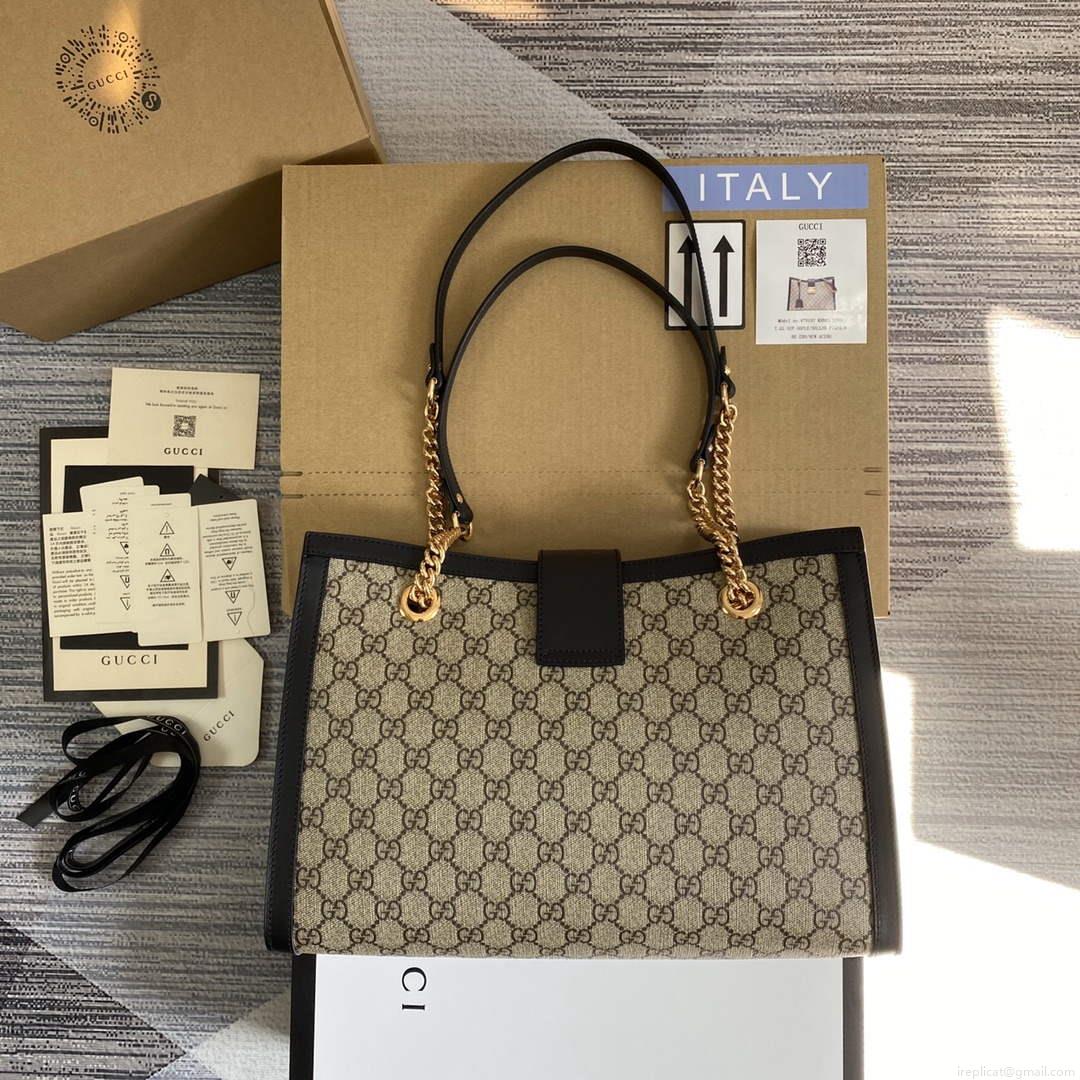 Gucci 479197 Padlock Medium GG Shoulder Bag Black