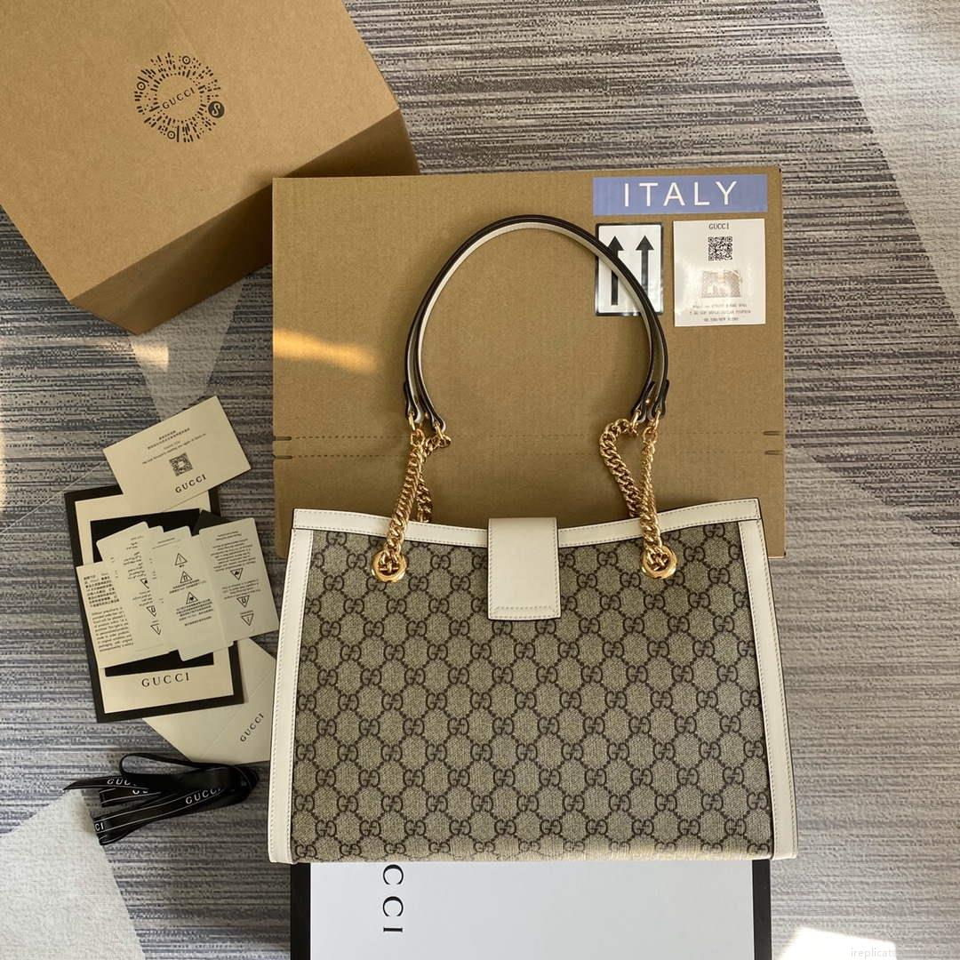 Gucci 479197 Padlock Medium GG Shoulder Bag White