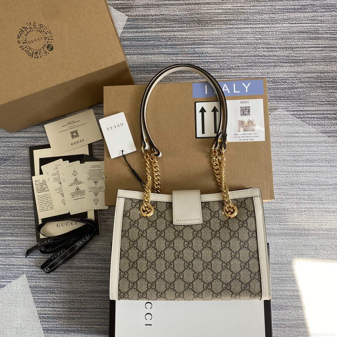 Gucci 498156 Padlock GG Small Shoulder Bag White