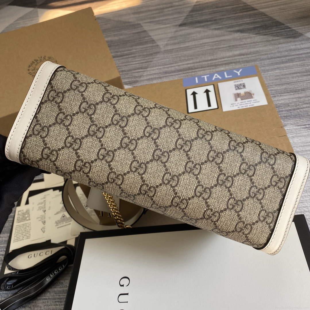Gucci 498156 Padlock GG Small Shoulder Bag White