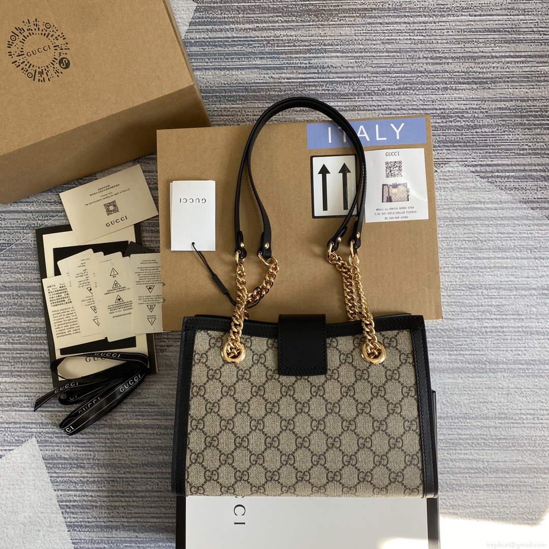 Gucci 498156 Padlock GG Small Shoulder Bag Black