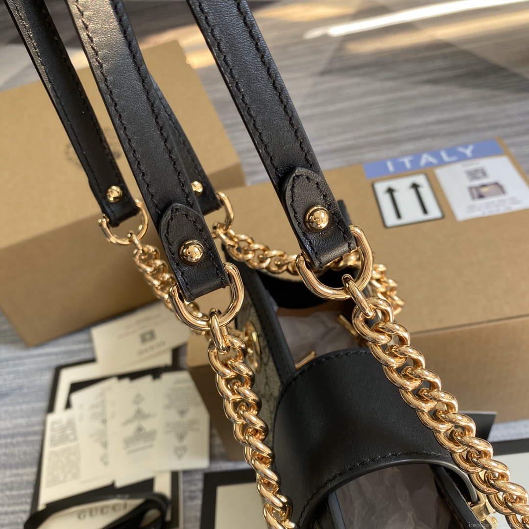 Gucci 498156 Padlock GG Small Shoulder Bag Black