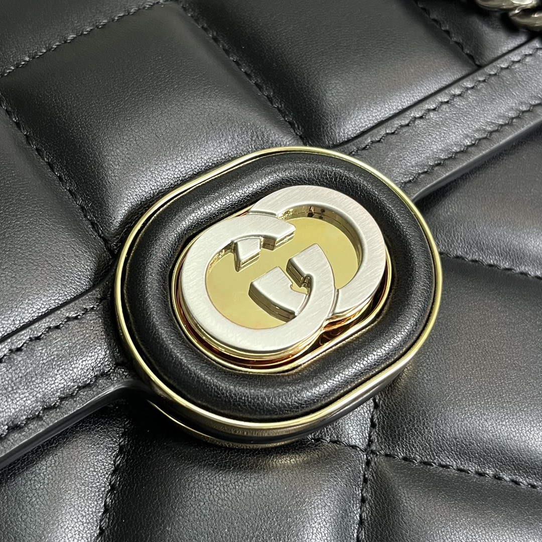 Gucci 740834 Gucci Deco Small Shoulder Bag Black