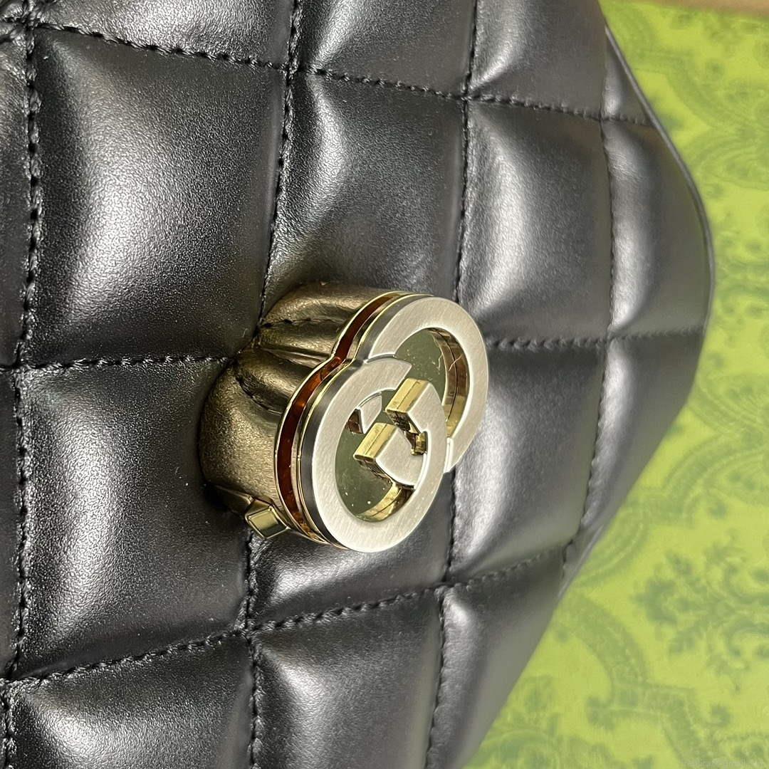 Gucci 741457 Gucci Deco mini shoulder bag Black