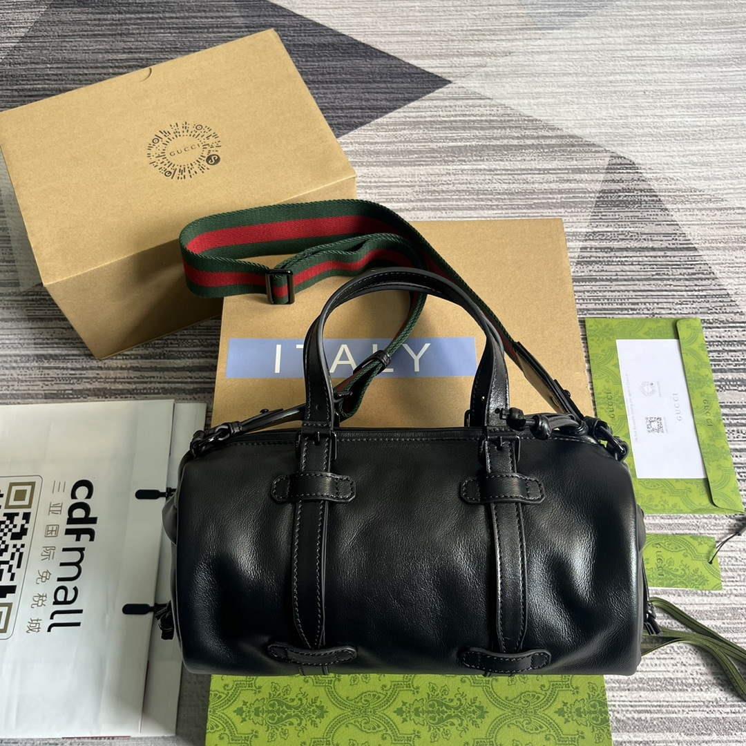Gucci 725701 Small duffle bag with tonal Double G Black