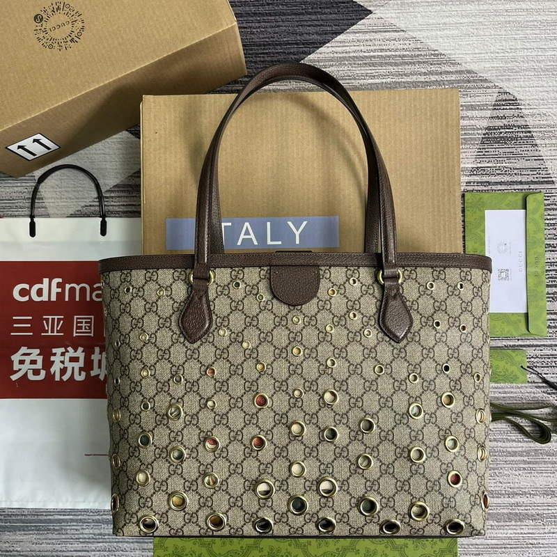 Gucci 631685 Ophidia GG medium tote brown