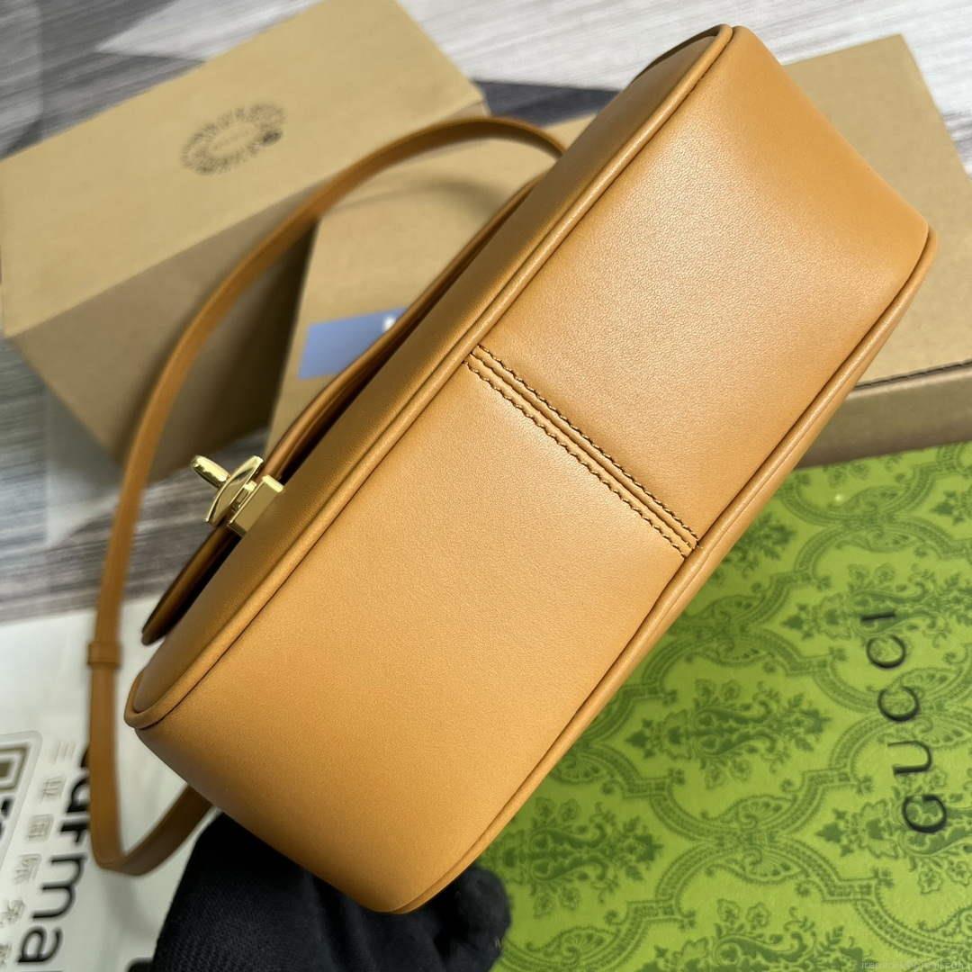 Gucci 740988 Equestrian inspired shoulder bag Cuir and brown