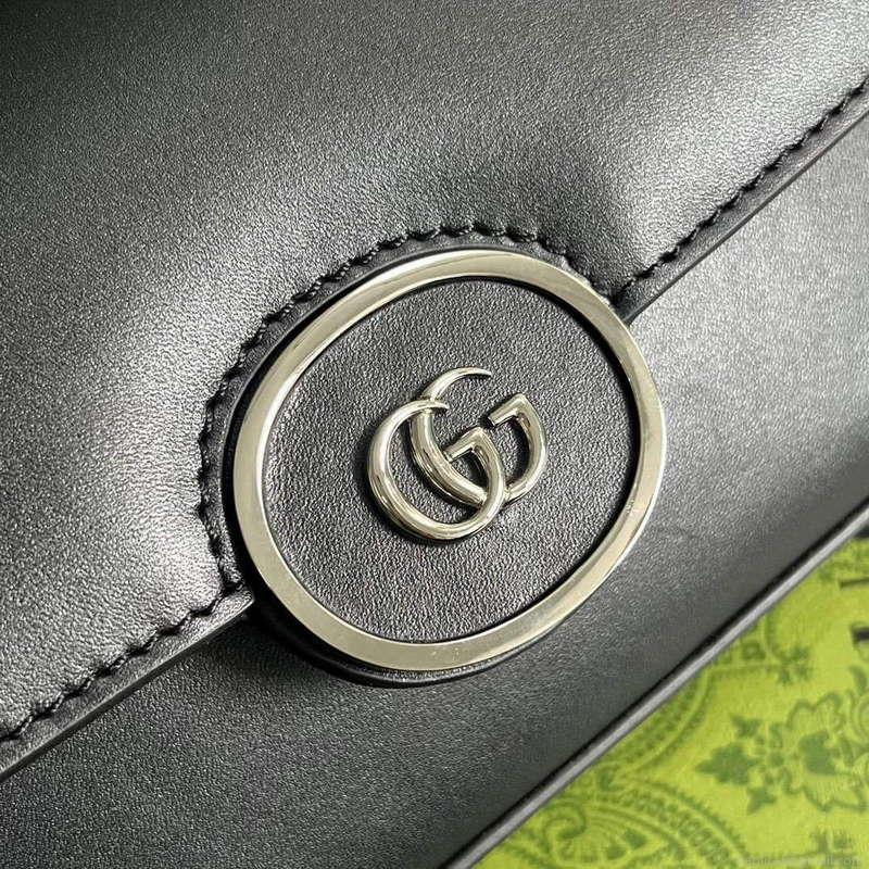 Gucci 739722 Petite GG Mini Shoulder Bag Black