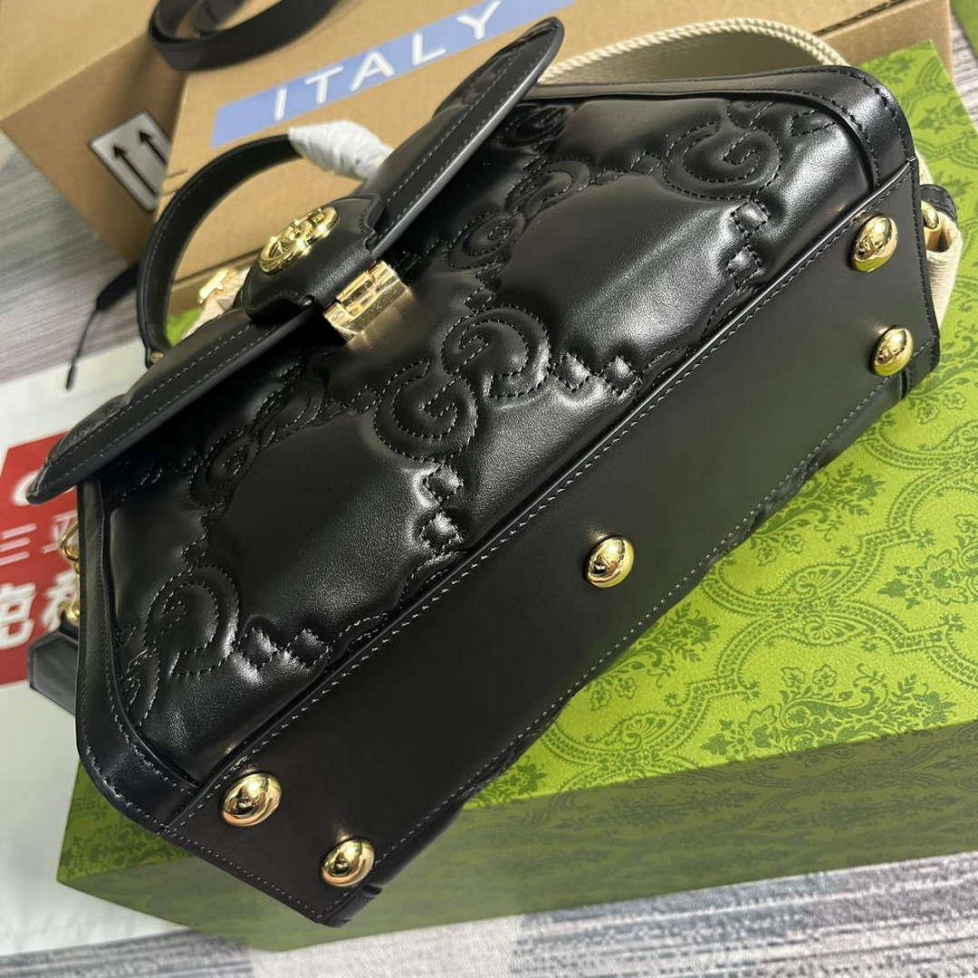 Gucci 736877 GG Matelassé Handbag Black