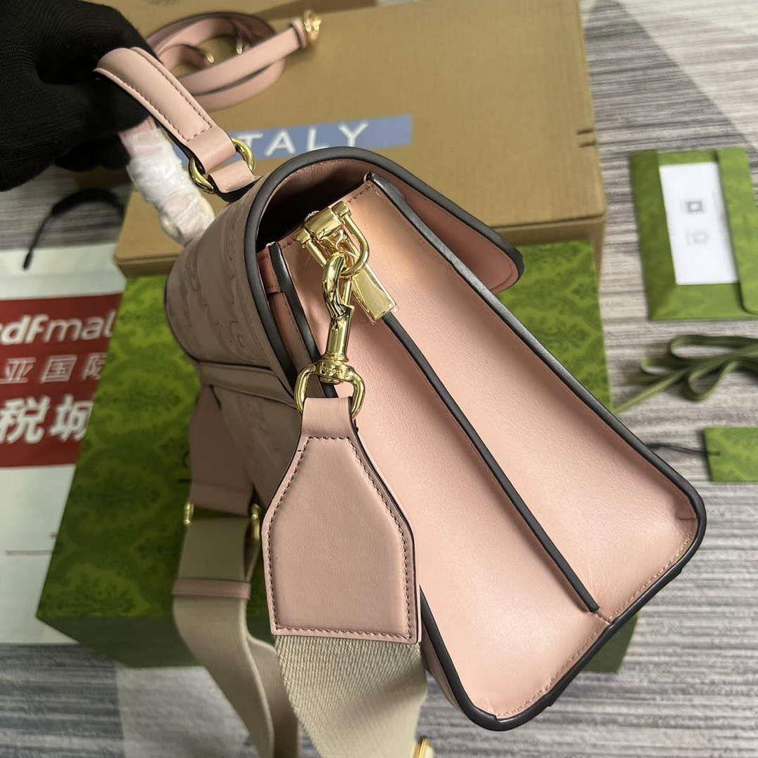 Gucci 736877 GG Matelassé Handbag Pink
