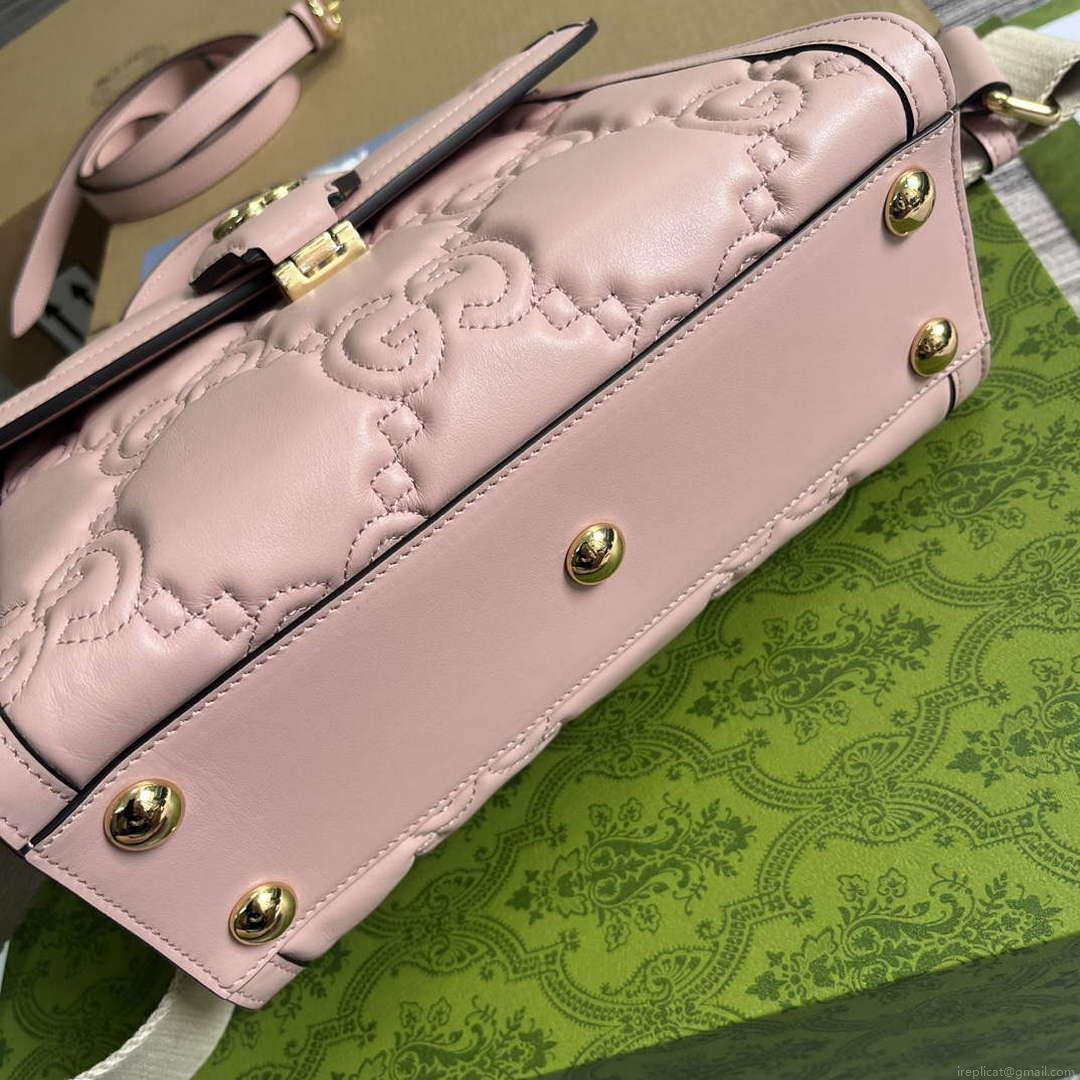 Gucci 736877 GG Matelassé Handbag Pink