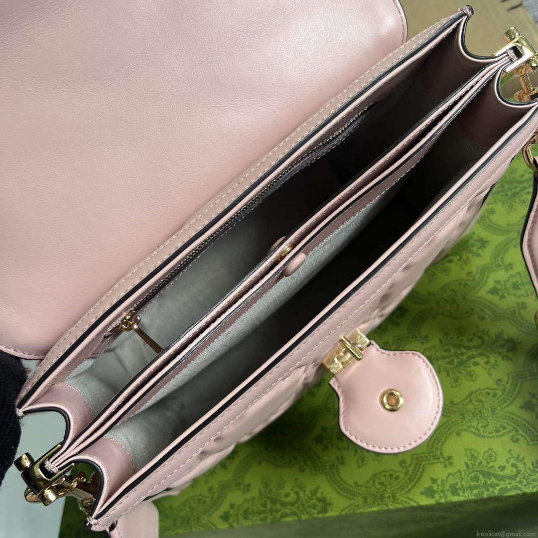 Gucci 736877 GG Matelassé Handbag Pink