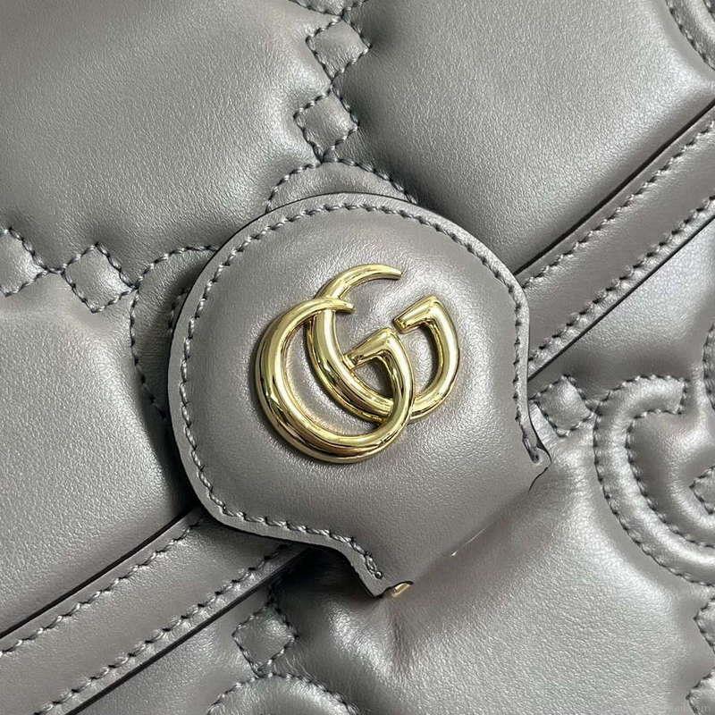 Gucci 736877 GG Matelassé Handbag Grey