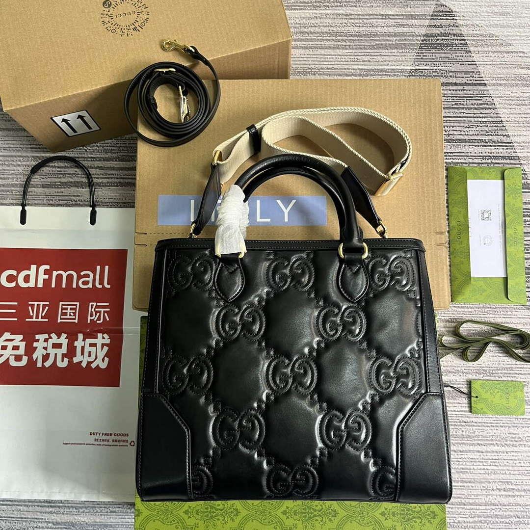 Gucci 728236 GG Matelassé Tote Black