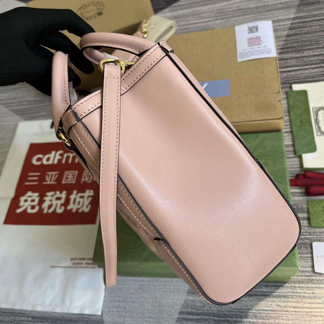 Gucci 728309 GG Matelassé Mini Top Handle Bag Pink