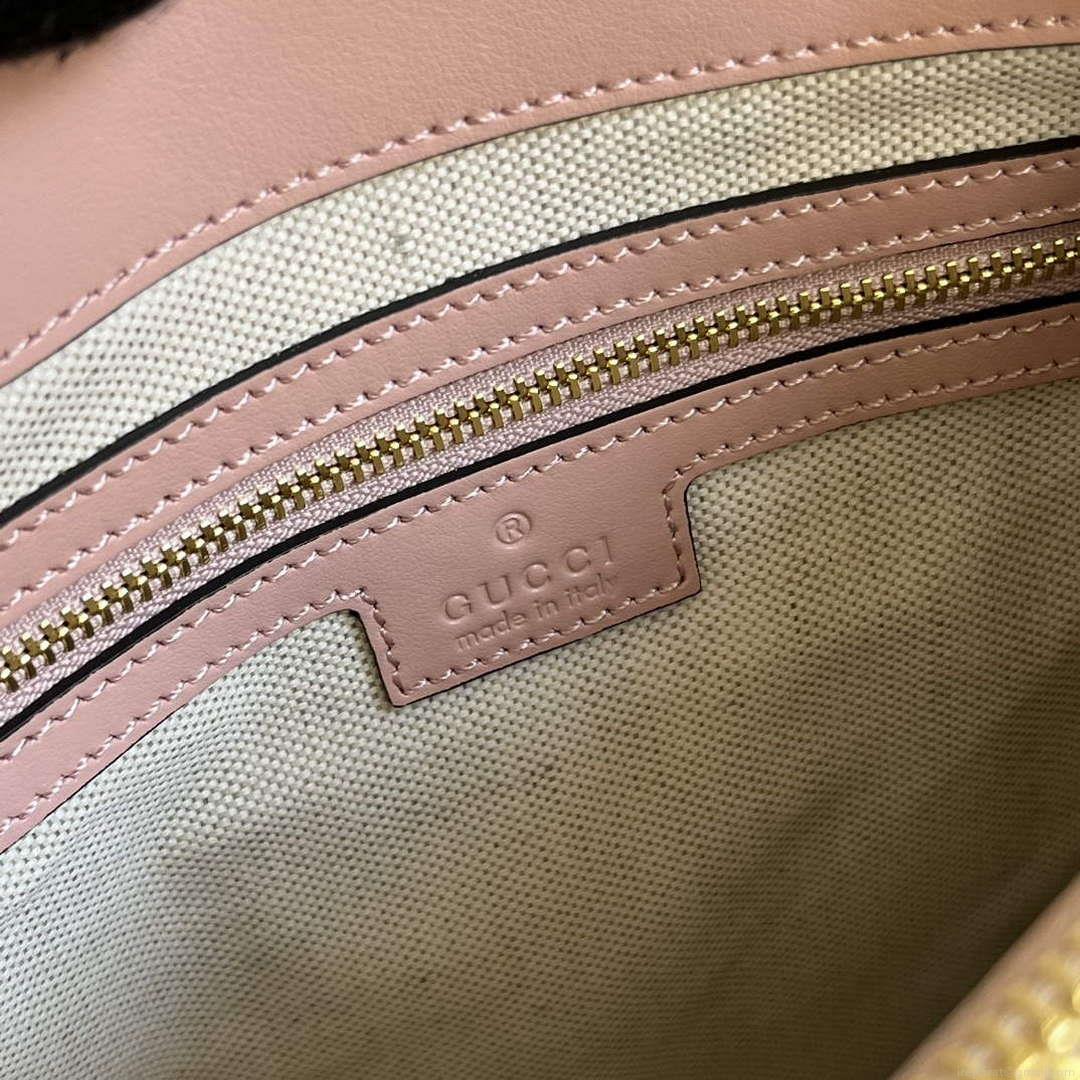 Gucci 728309 GG Matelassé Mini Top Handle Bag Pink