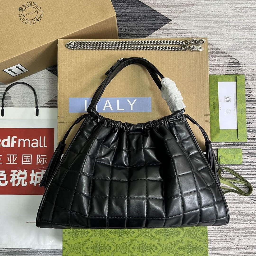 Gucci 746210 Gucci Deco Medium Tote Bag Black